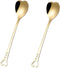 2Pcs Heart Shaped Spoons Love Spoons Stirring Spoon for Coffee,Tea,Ice Cream,Dessert for Mother's Day with Gift Box,LS004-Golden...
