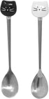Honbay 2PCS Cute Cat Spoon Stainless Steel Tea Spoon Coffee Spoon Sugar Spoon for Cat Mug, Black and White...