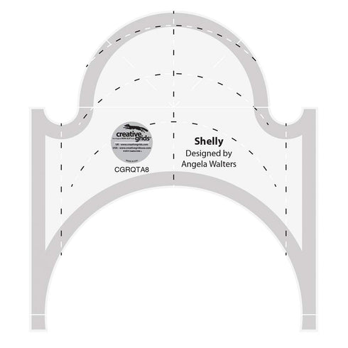 Creative Grids Machine Quilting Tool Shelly – CGRQTA8 – Made in USA Non-Slip Grip Acrylic Quilting & Sewing Template Ruler for Free-Motion Quilt P...