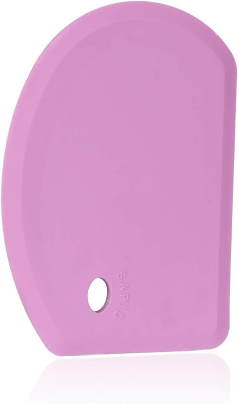 Sapid Silicone Bowl Scraper Flexible Curved Edge (5.98"×4.3"), Food Grade Bench Dough Scraper for Baking Sourdough Bread, Cake, Fondant Icing, Hea...