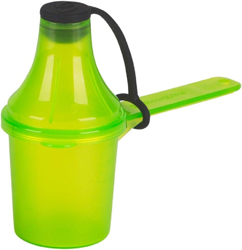 The Scoopie, 29.6 cc | 2 tbsp | 1 fl oz. | 29.6 mL Plastic Short Handle Scoop with Attached Funnel, Measuring Spoons for Powders, Coffee, Pet Food...