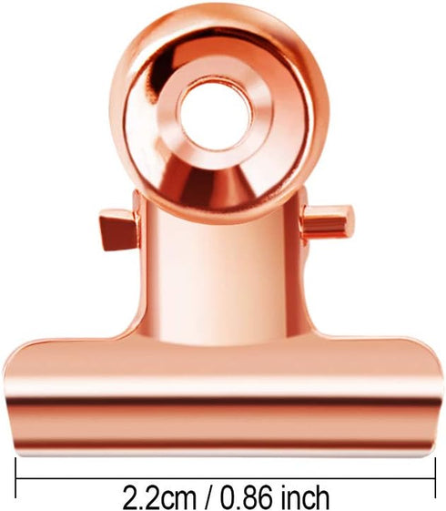 Small Bulldog Clips 50 Pack Metal Binder Clips 1 Inch Tiny Bulldog Clips for Hanging Picture, Food Bags, Office and Home (Rose Gold, 22mm)...