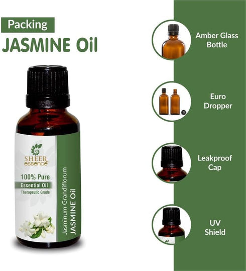Jasmine Oil 15 ML (0.51 Fl.OZ) | 100% Pure Natural Undiluted Uncut Therapeutic Grade Jasminum Grandiflorum Essential Oil...
