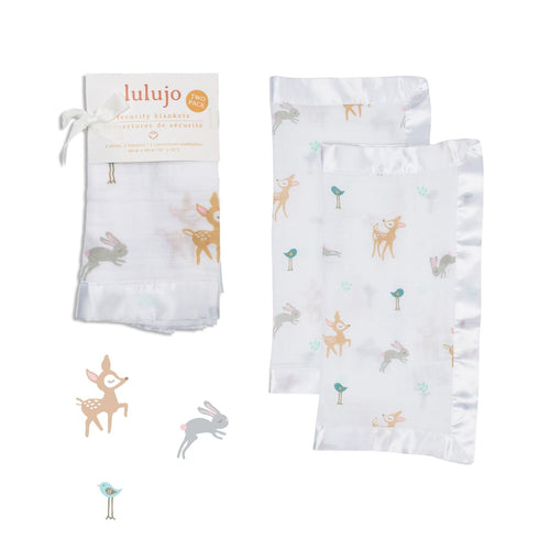 Lulujo Baby Cotton Muslin Security Blankets, Pack of 2, 16 x 16-Inches, Little Fawn...