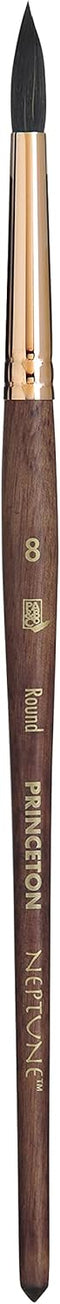 Princeton, Size 8 Artist Neptune, Brushes for Watercolor Series 4750, Round Synthetic Squirrel, Dark Wood...