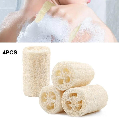 4 Count 4" Loofah Exfoliating Body Scrubber, Natural Real Egyptian Shower Loofah Sponge Body Scrubber for Women and Men, for Body and Face That Wi...
