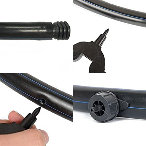 1/2 GPH Drip Irrigation Emitters, Pressure Compensating Steady Water Flow Drippers Dig Kit for 1/4 Inch Drip Irrigation Tubing, Garden Patio Lawn ...