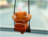 Cute Swinging Cat Car Mirror Hanging Accessories Fun Interior Rearview Mirrors Decoration (Orange Cat)...