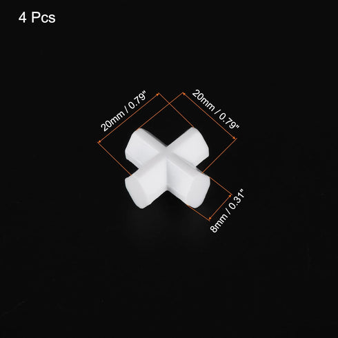 MECCANIXITY Magnetic Stirrer Mixer Stir Bar Rod 20mm(0.79") x20mm Cross Shape PTFE Coating Magnet White for Laboratory 4Pcs...