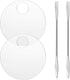 2PCS Makeup Mixing Palette with 2PCS Metal Spatula, Mixing Pigment Palette, Round White Clear Foundation Palette for Make up Eyeshadow Liquid Foun...