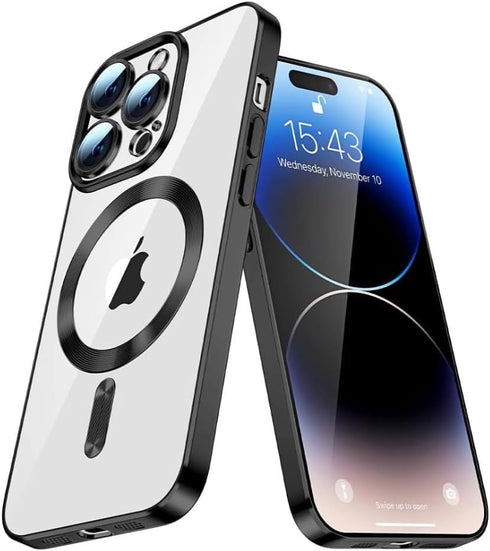 Magnetic Case for iPhone 15 Pro Max Phone. TPU Shockproof Electroplated Bumper, Camera Lens Protector, Waterproof Transparent Case.......