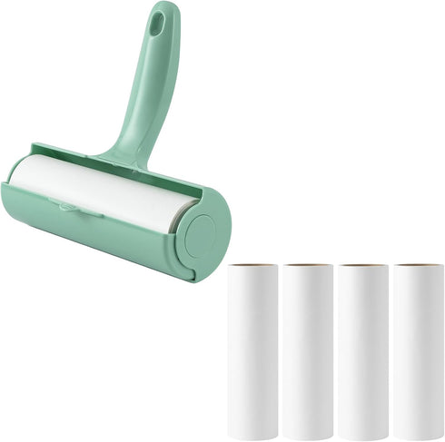 Large Lint Roller with Refills for Pet Hair Removal Extra Sticky 6.3 inch Wide Surface Lint Roller with Cover for Clothes Couch Furniture (Total 5...
