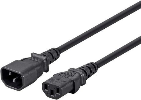 Monoprice 3-Prong Extension Cord - 10 Feet - Black | IEC 60320 C14 to IEC 60320 C13, 18AWG, 10A, 125V...
