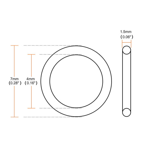 uxcell Silicone O-Rings, 7mm OD 4mm ID 1.5mm Width VMQ Seal Gasket for Compressor Valves Pipe Repair, White, Pack of 20...