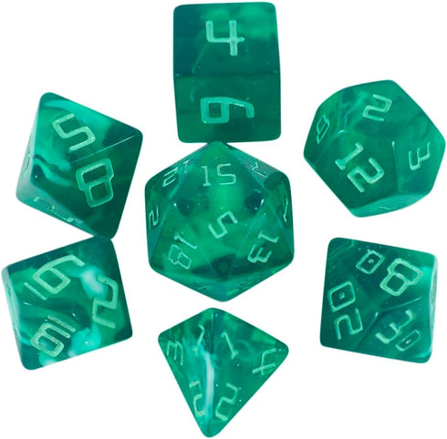 Starfarer Sci-Fi RPG Dice - 'Quasar' - Dark Green with White Swirls...