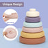 Mini Tudou Stacking & Nesting Circle Toy,6 Pcs Soft Building Rings Stacker & Teethers,Squeeze Play with Early Educational Learning Stacking Tower,...