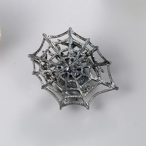 Gothic Spider Black Crystal Brooch Pin - Elegant Halloween Costume Jewelry...