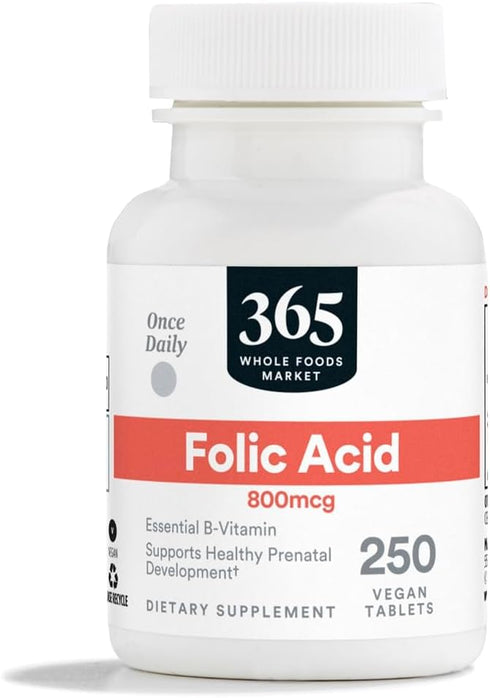 365 by Whole Foods Market, Folic Acid 800MCG, 250 Tablets...