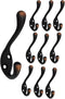 QCAA Premium Quality Heavy Duty Coat and Hat Hook Hanger, 3-3/8", Zinc Die Cast, ORB, Oil-Rubbed Bronze, Made in Taiwan, 10 Pack...