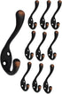 QCAA Premium Quality Heavy Duty Coat and Hat Hook Hanger, 3-3/8", Zinc Die Cast, ORB, Oil-Rubbed Bronze, Made in Taiwan, 10 Pack...