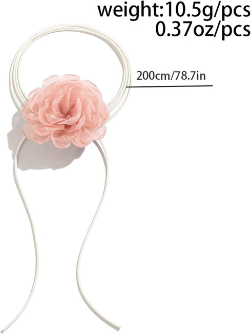 DOLLESS Flower Rose Choker Necklace Big Floral choker Necklace for Women Bohemian Summer Beach Necklace Jewelry for Women (Pink)...