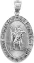925 Sterling Silver St Christopher Medal Patron Saint of Travelers Catholic Protection Pendant...