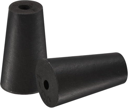 MECCANIXITY Rubber Tapered Plug 10mm to 15mm with Hole Test Tubes Bungs Stopper Black for Lab Home 10 Pieces...