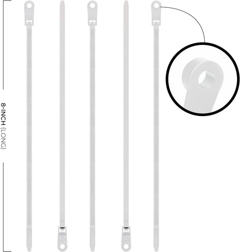 Black Zip Ties with Screw Holes- Multipurpose, Heavy Duty Cable Ties for Binding, Packing & Mounting Cables Wires, Garden Fences, Plant Branches a...