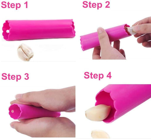 Fu Store Garlic Press 304 Stainless Steel Garlic Rocker Mincer Bonus Food Grade with Silicone Peeler Garlics (Color Random)...