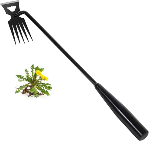 Weed Removal Tool, 2024 New Garden Weeding Tools Manganese Steel Hand Weeder Tool with Handle, 5 Teethes Dual Purpose Manual Weeders Tool Weed Pul...