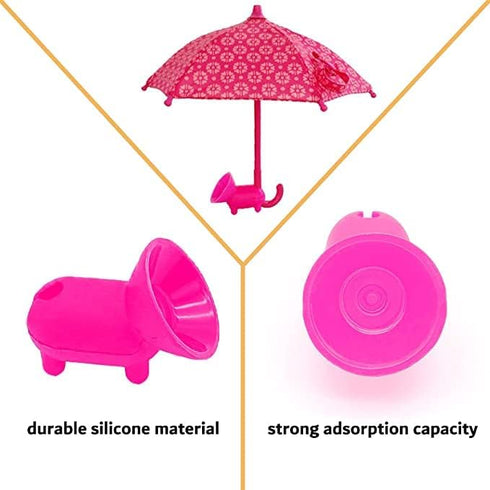 Phone Umbrella for Sun, Cell Phone Umbrella Sun Shade, Umbrella for Phone with Universal Adjustable Piggy Suction Cup Stand, Sun Shade Cover for P...