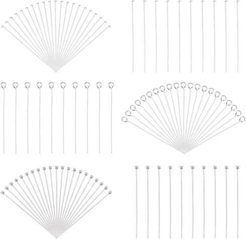 PH PandaHall 600pcs 2 Inch Head Pins Eye Pins Ball Pins, 304 Stainless Steel Jewelry Making Pins 21 Gauge Craft Pins for DIY Jewelry Making Beadin...