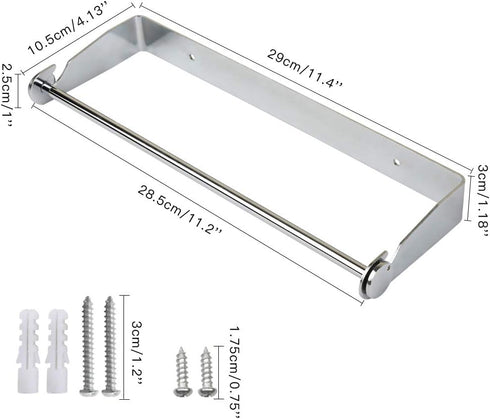 Under Cabinet Paper Towel Holder Wall Mount for Home Kitchen,Stainless Steel for Large Rolls-Chrome...