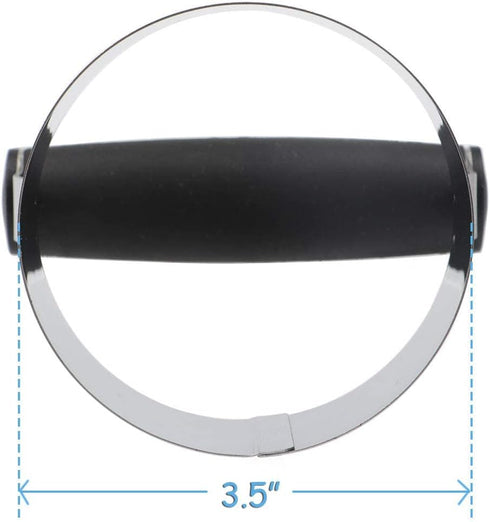 HULISEN 3.5 inch Biscuit Cutter, Stainless Steel Round Cookies Cutter with Soft Grip Handle, and Small Biscuit Cutter, Professional Baking Dough T...