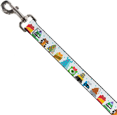 Disney Pet Leash, Dog Leash, Pixar Holiday Collection Nutcracker Characters Lineup White, 4 Feet Long 0.5 Inch Wide...