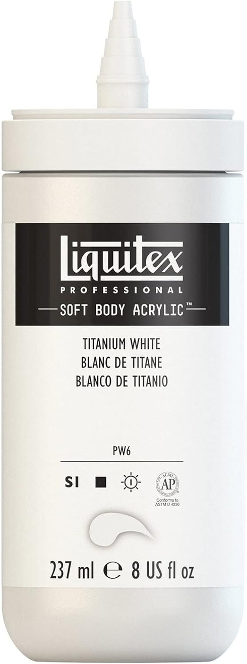 Liquitex Professional Soft Body Acrylic Paint, 237ml (8-oz) Bottle, Titanium White...