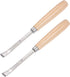 uxcell Wood Chisels Carving Knife, 10mm Chrome Plated 45# Carbon Steel Curved Straight Tip Woodworking Hand Tool Graver 165mm (6.5-Inch) Length, 2...