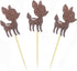 Morndew 24 PCS Brown Glitter Baby Deer Fawn Cupcake Toppers for Baby Shower Wedding Party Woodland Birthday Party Decorations...