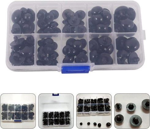 EXCEART Plastic Black Safety Eyes Half Ball Mushroom Buttons Sewing Buttons Eyes Craft 100 Pcs...