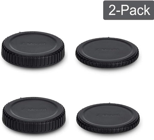 Rear Lens Cap & Body Cap Cover for Nikon Z Mount Camera Z30 Z50 Z5 Z6 Z6 II Z7 Z7 II Z9 Z fc Replaces LF-N1 Lens Cap & BF-N1 Body Cap -2 Packs...