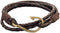 Fish Hook Leather Wrap Braided Bracelet Multi-layer Handwork Punk style Fish Clasp Bracelet for Men...