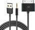 30 Pin to AUX USB, 30 Pin Charger Dock to 3.5mm Car AUX Audio USB Charger Cable Data Sync Transfer & Charging for Phone 3G 4G Pod Touch (Black)......