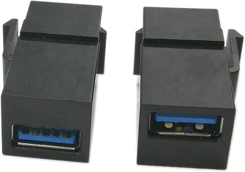 USB 3.0 Keystone Jack Inserts, Haokiang (2-Pack) USB 3.0 Adapters Female to Female Coupler Insert Connector for Wall Plate Outlet Panel-Black...