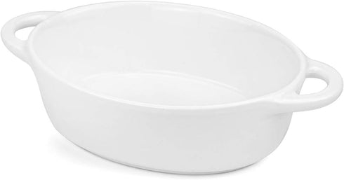 Foraineam 6-Pack Porcelain Ramekins, 10 Ounce Oval Ceramic Creme Brulee Souffle Baking Ramekin Dishes Bowl with Double Handles...