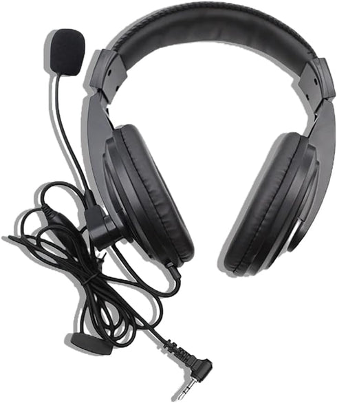 SHIQUN Two Way Radio T465 Overhead Headsets 1-pin Plug with Boom Mic Noise Cancelling Over Ear Headphones Adjustable for Gym VOX-PTT On-Ear MS355R...