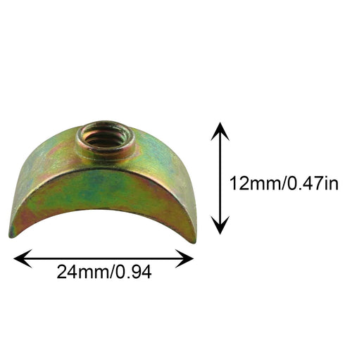 Half Moon Nuts JCBIZ 12pcs 24mm M6 Half Moon Nuts Washer Spacer Furniture Hardware Accessories for Furniture Connect...
