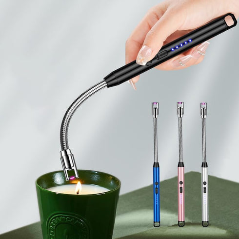 Candle Lighter Electric Lighter Rechargeable Arc Lighter with LED Battery Display360° Flexible Neck Flameless Grill Long Lighters for Light Candle...
