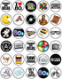 30 x Edible Cupcake Toppers – 80's Retro Party Themed Collection of Edible Cake Decorations | Uncut Edible on Wafer Sheet...