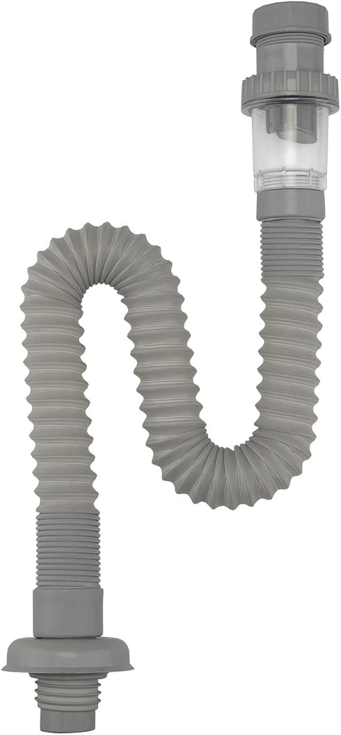 1-1/4" Expandable Flexible Universal Drain,Odor Resistant Universal Drain Wash Basin S Tube Down Tube P Trap (Grey)...