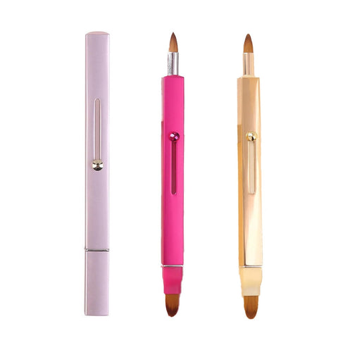 Lip Applicator Brush - 3 Pack Exquisite Professional Dustproof Retractable Lip Brush - Makeup Lipstick Lip Gloss Applicators (Pink Red Gold)...